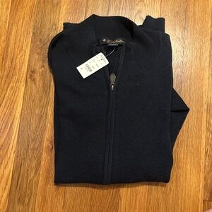 Brooks Brothers men full zip sweater NWT